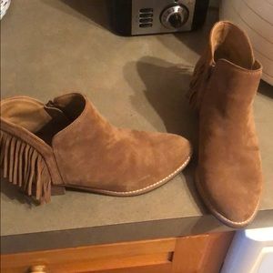 Lucky Brand Fringe Ankle Booties